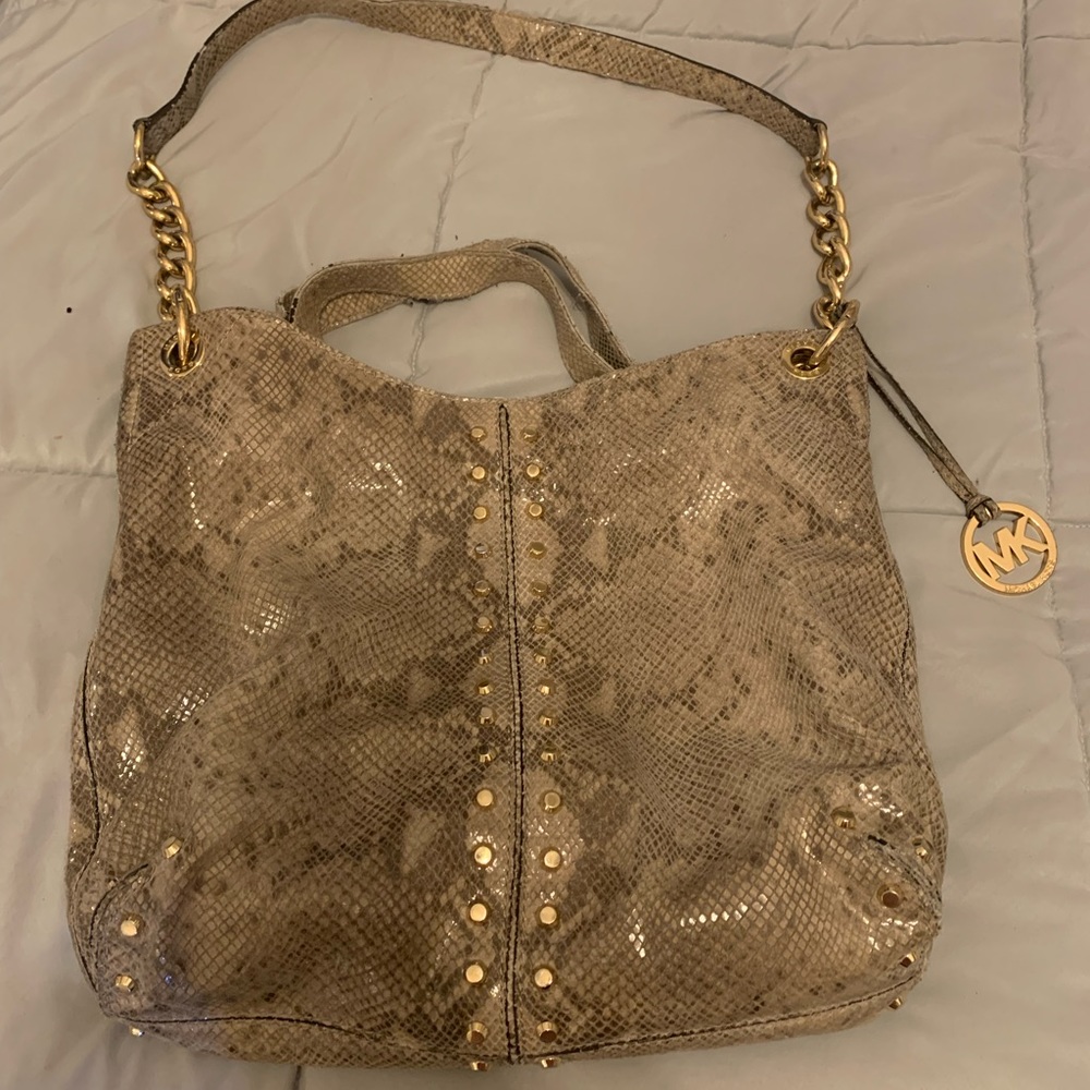 Michael Kors Crossbody Purse in Snakeskin- Large